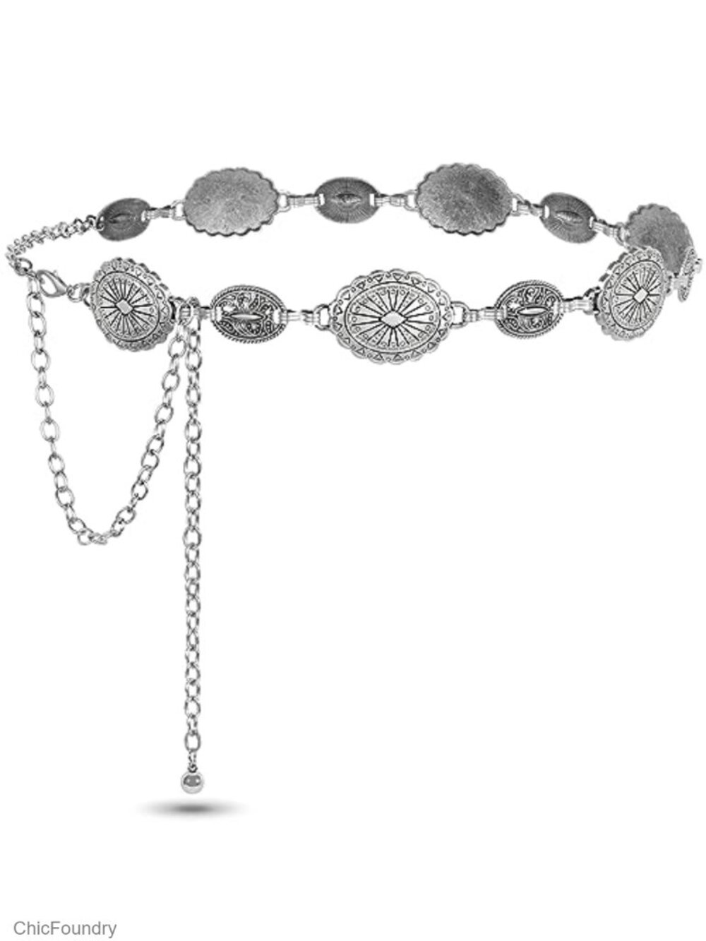 Western Chain Belt for Women Cowgirl Concho Country Hip Hop Waist Chain for